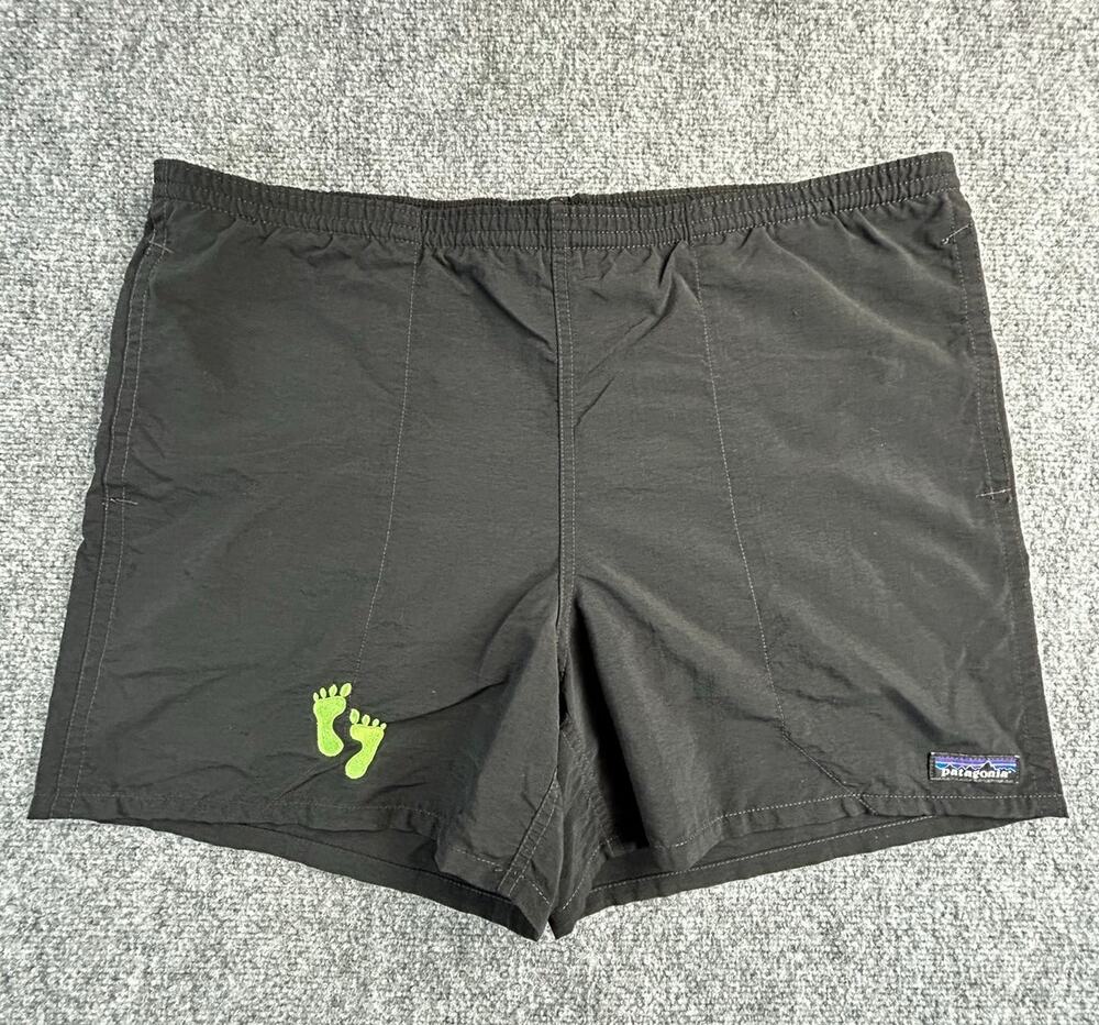 Vintage 90s Patagonia Baggies Swim Shorts Men's Large Black Made USA Nylon